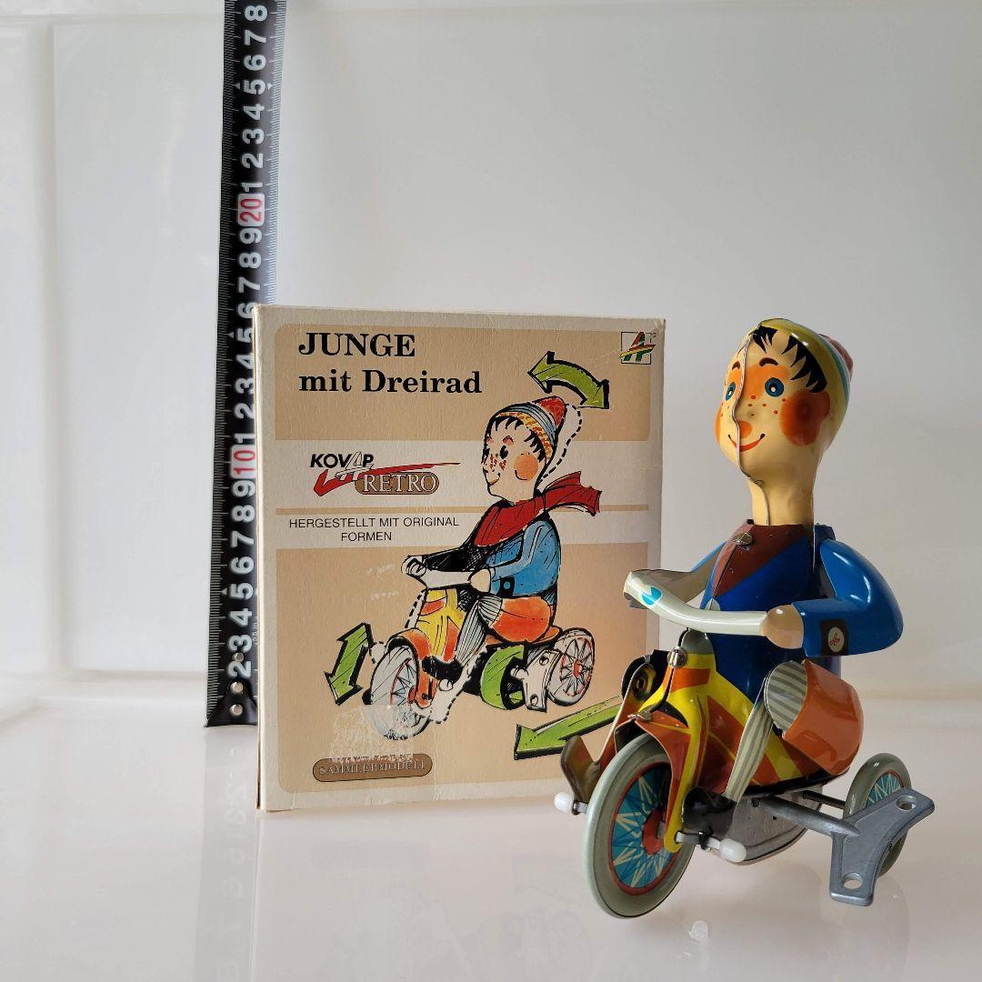 Rare Kovap Tin Bicycle Boy Toy - Wind Up From Japan