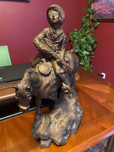 Vintage Austin Prod. 1974 Western Cowboy & Horse Sculpture