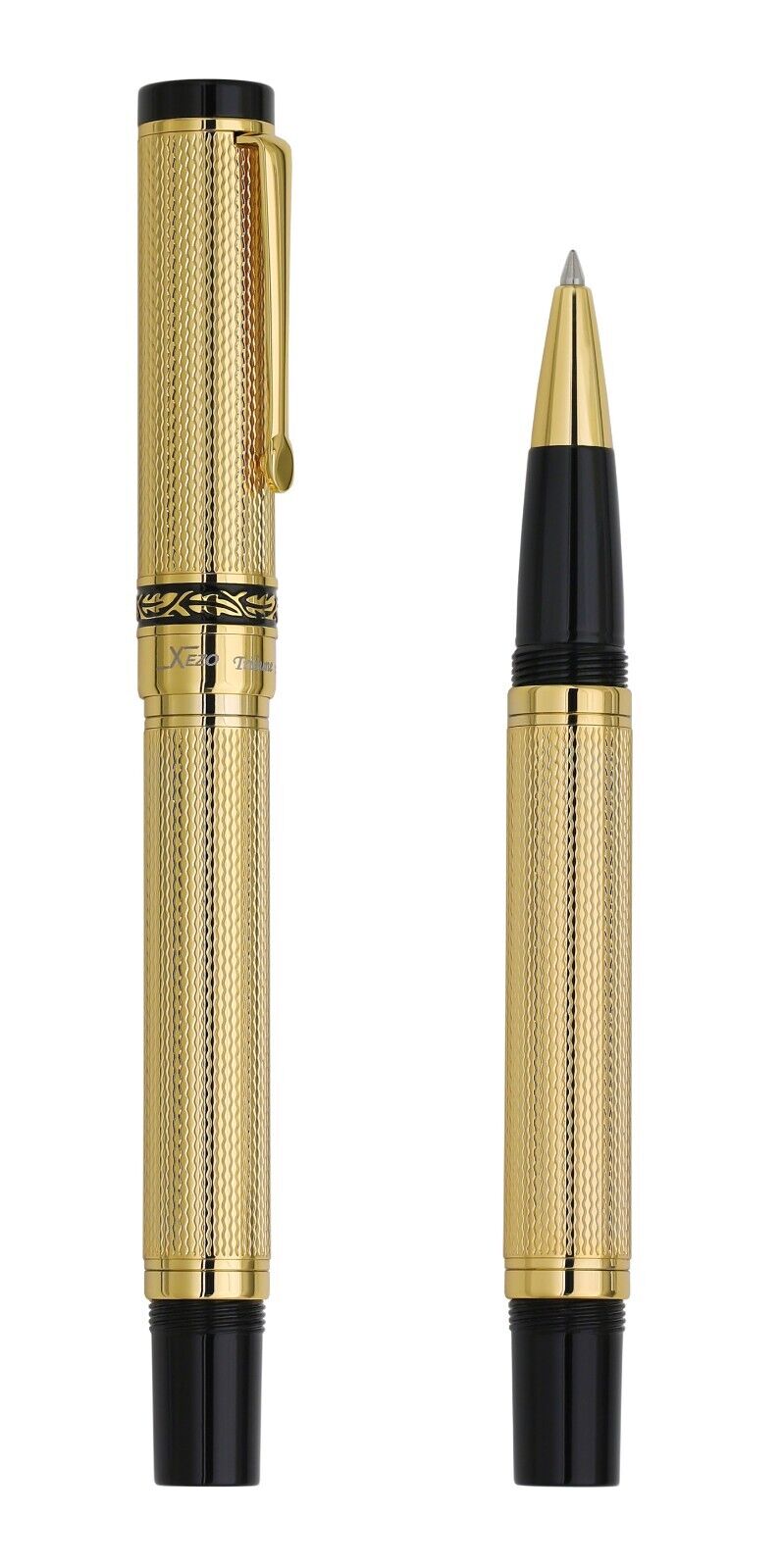 Xezo Tribune Rollerball Pen, 18K Gold Plated Brass. Handmade & Limited Edition