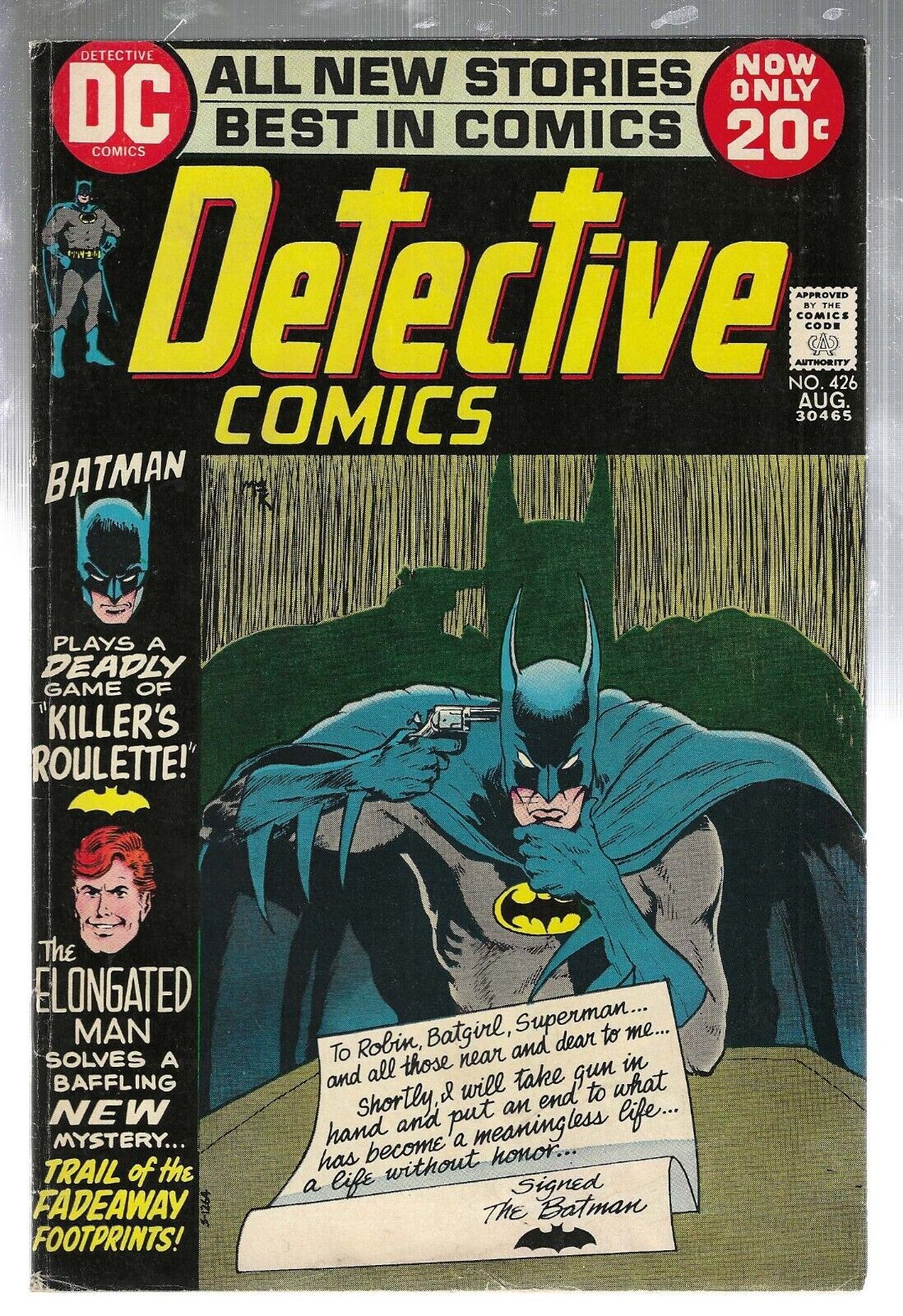 DETECTIVE COMICS  (1937 Series)  #426  DC COMICS 1972  4.5/VG+ KILLERS ROULETTE