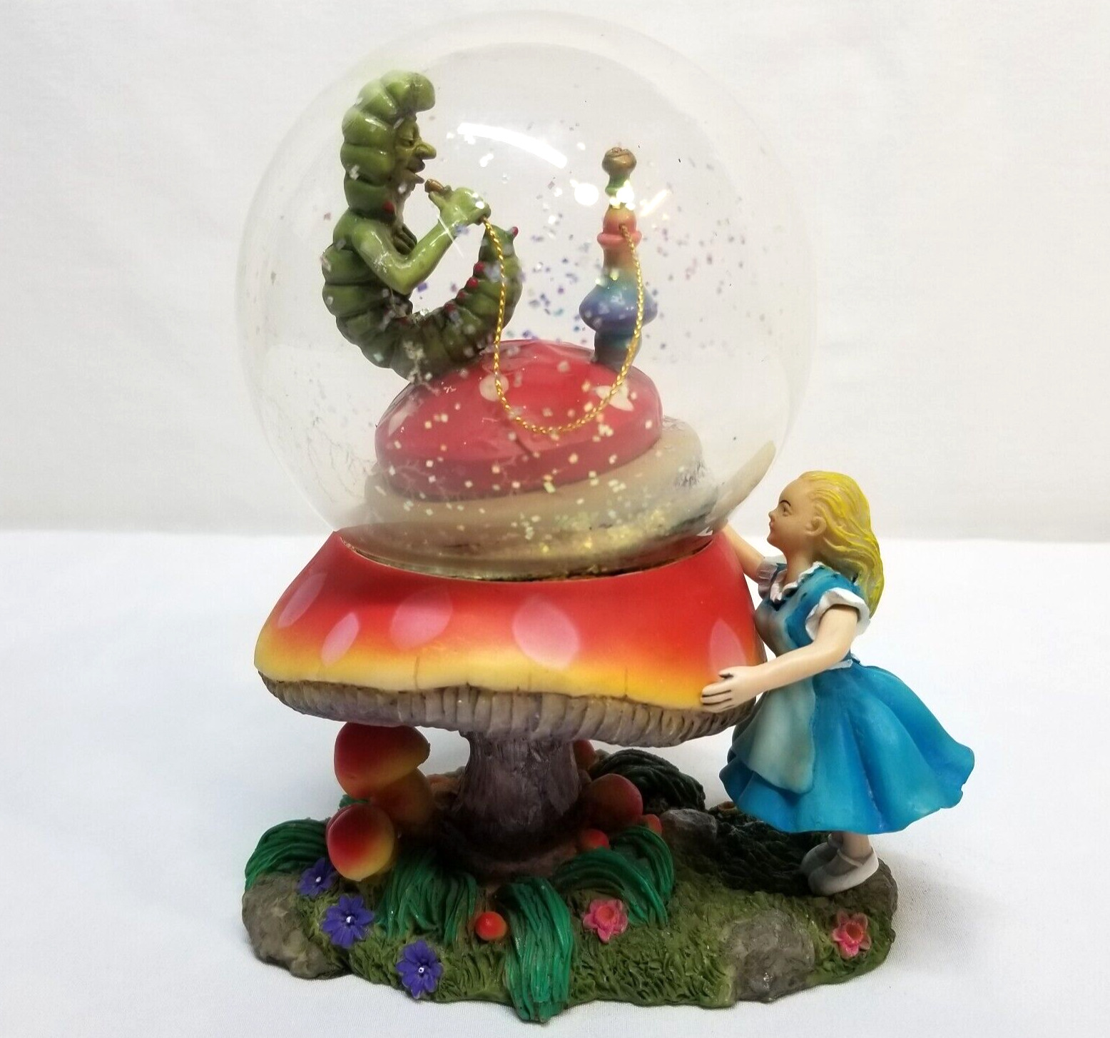 Alice In Wonderland Figurine Snowglobe Creations Adams Apple 2002 Caterpillar
