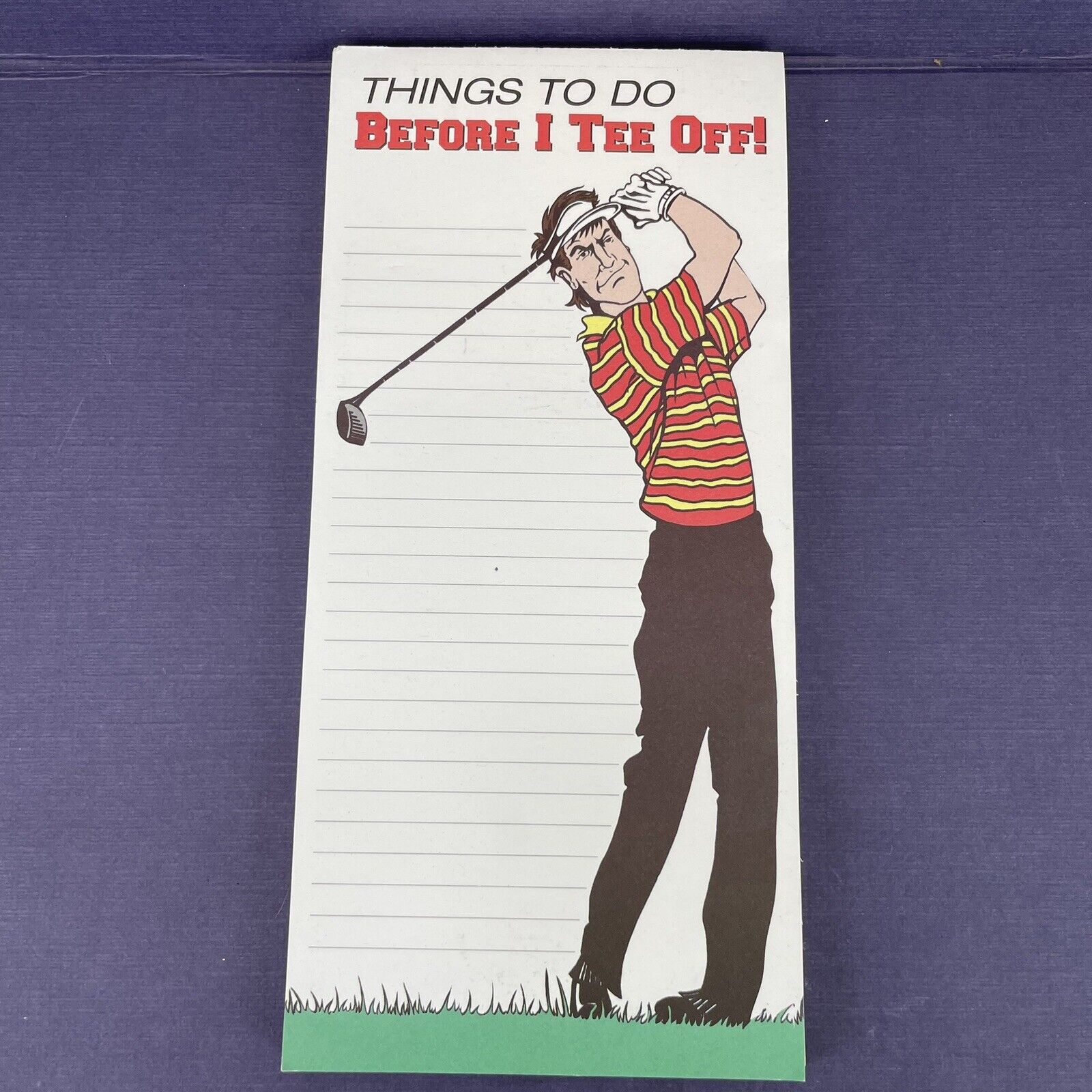 Vtg Golf Note Pads Writing Paper 80 pages 9x4 Gag Gift Dad Father Things To Do