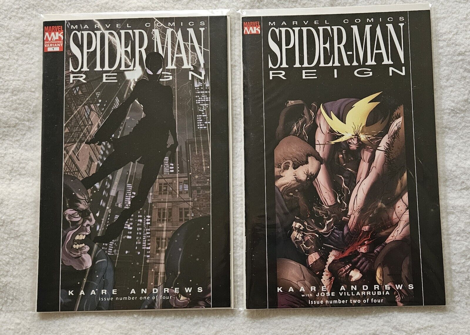 SPIDER-MAN: REIGN #1 (2nd Printing, Variant - Low Print Run) & #2 (1st Printing)
