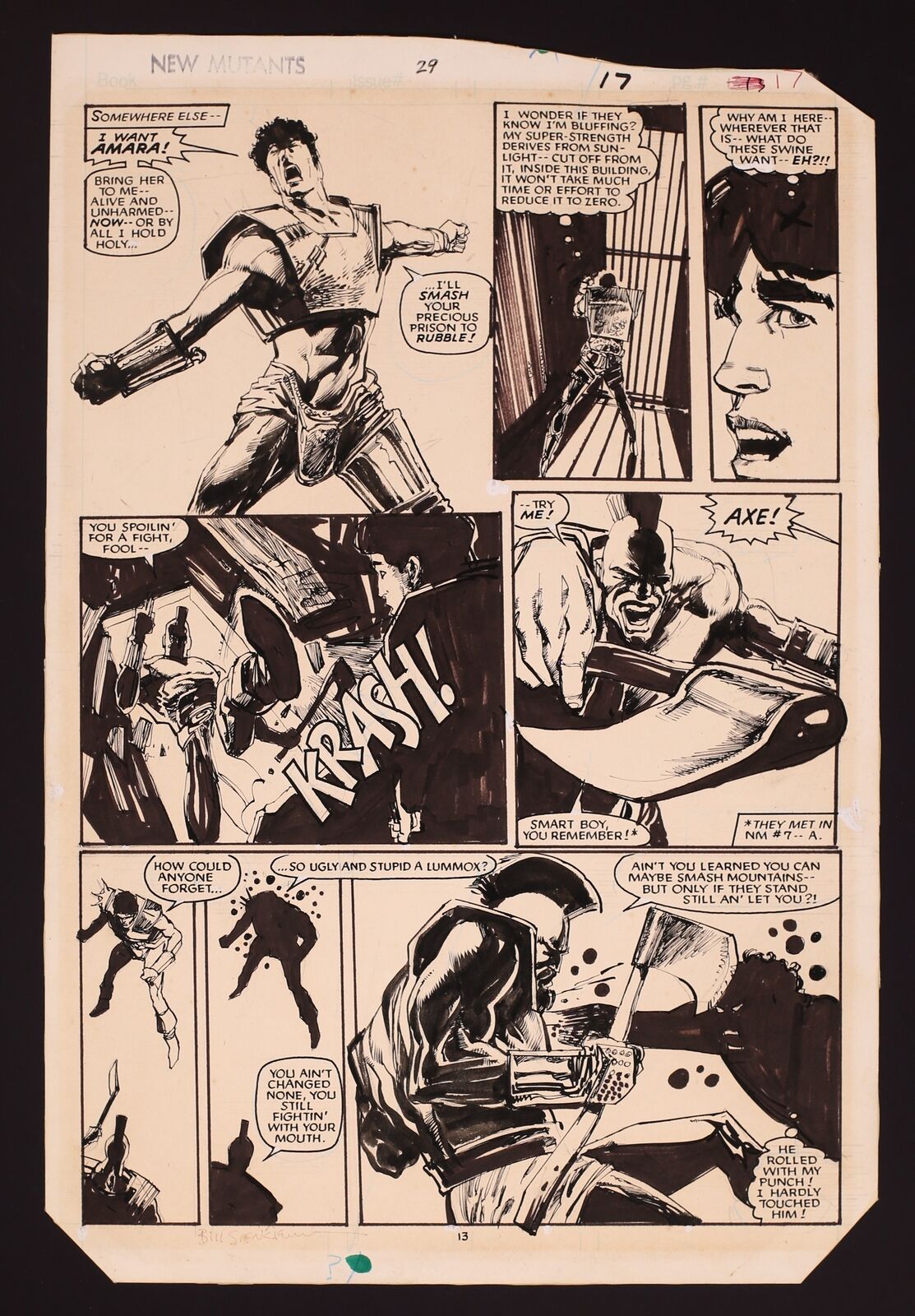 Original Art from New Mutants #29 (1985), Page 17 by Bill Sienkiewicz