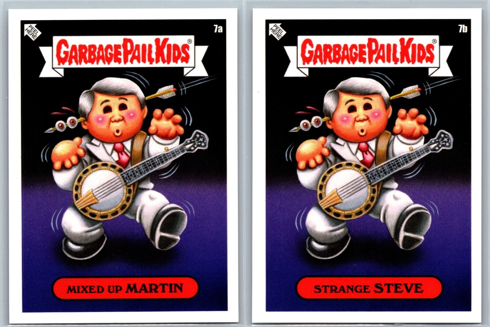 Steve Martin Gibson Banjo SNL Bluegrass Spoof Garbage Pail Kids GPK 2 Card Set
