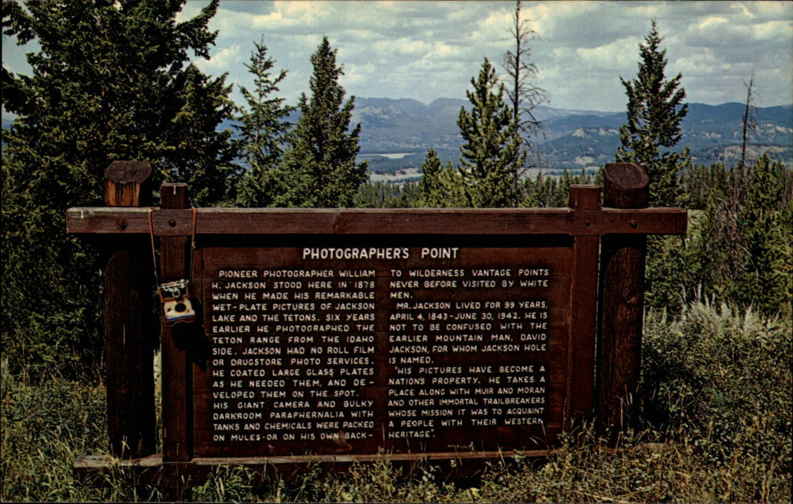 William Jackson\'s Photographer\'s Point Signal Mountain Utah ~ 1970s postcard