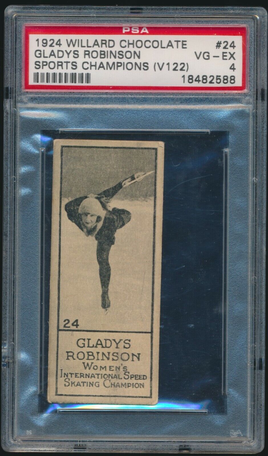 1924 V122 Willard\'s Chocolates SPORTS CHAMPIONS #24 G. ROBINSON (Skater) PSA 4