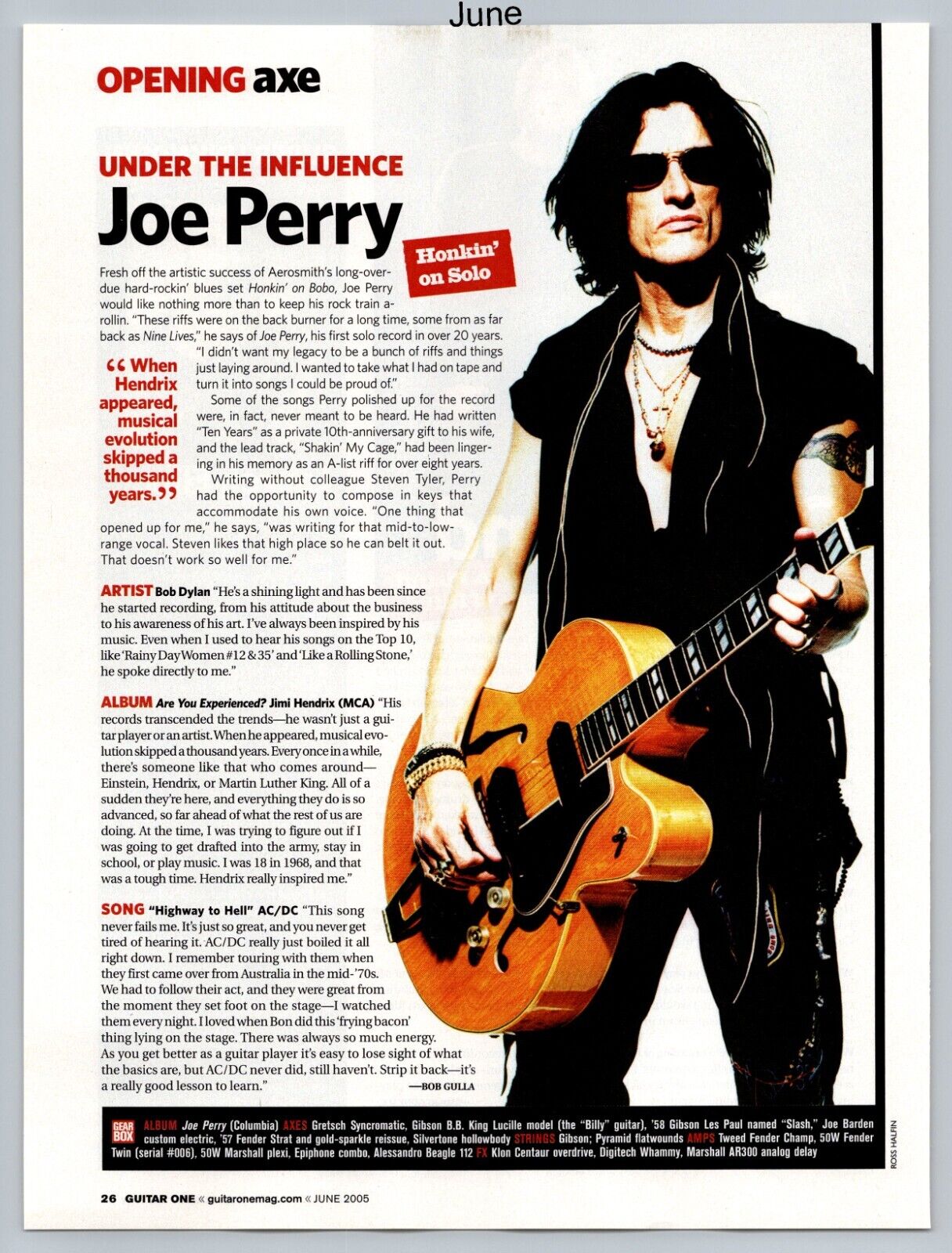 Joe Perry Gretsch Syncromatic Guitar Promo 2005 Full Page Print Ad