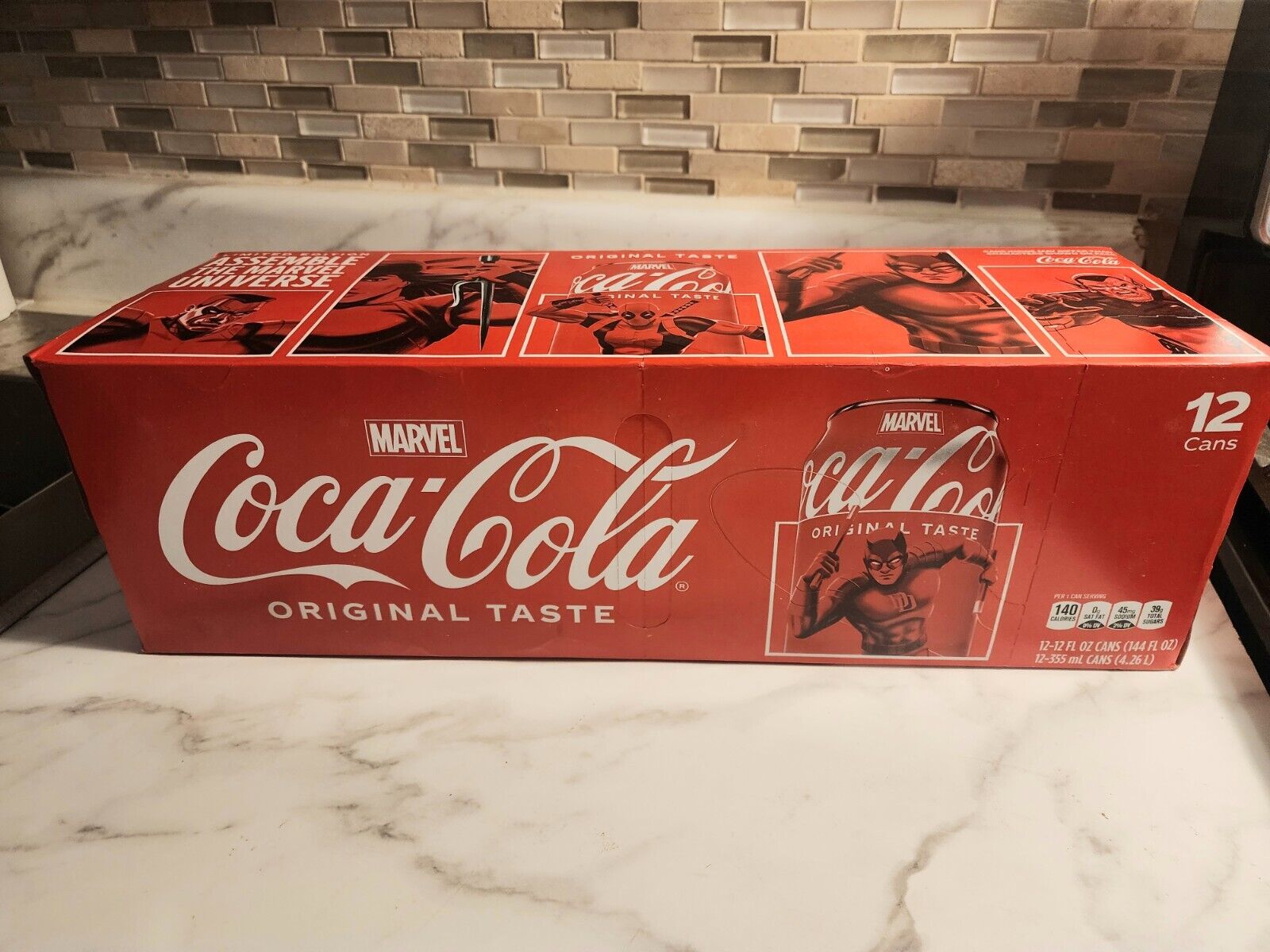 Marvel Coca Cola Sealed 12 Pack of 12 oz Cans Limited Edition