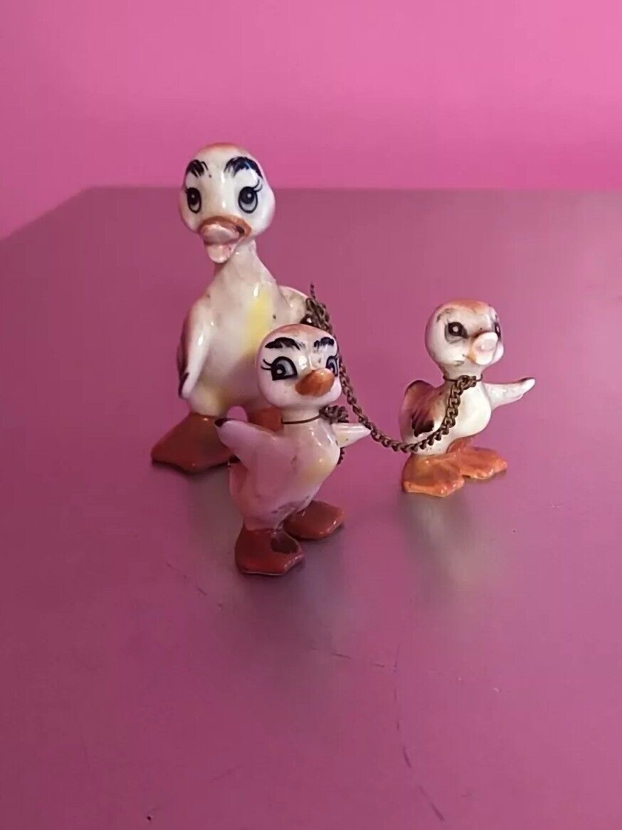 Vintage Bone China Duck Family