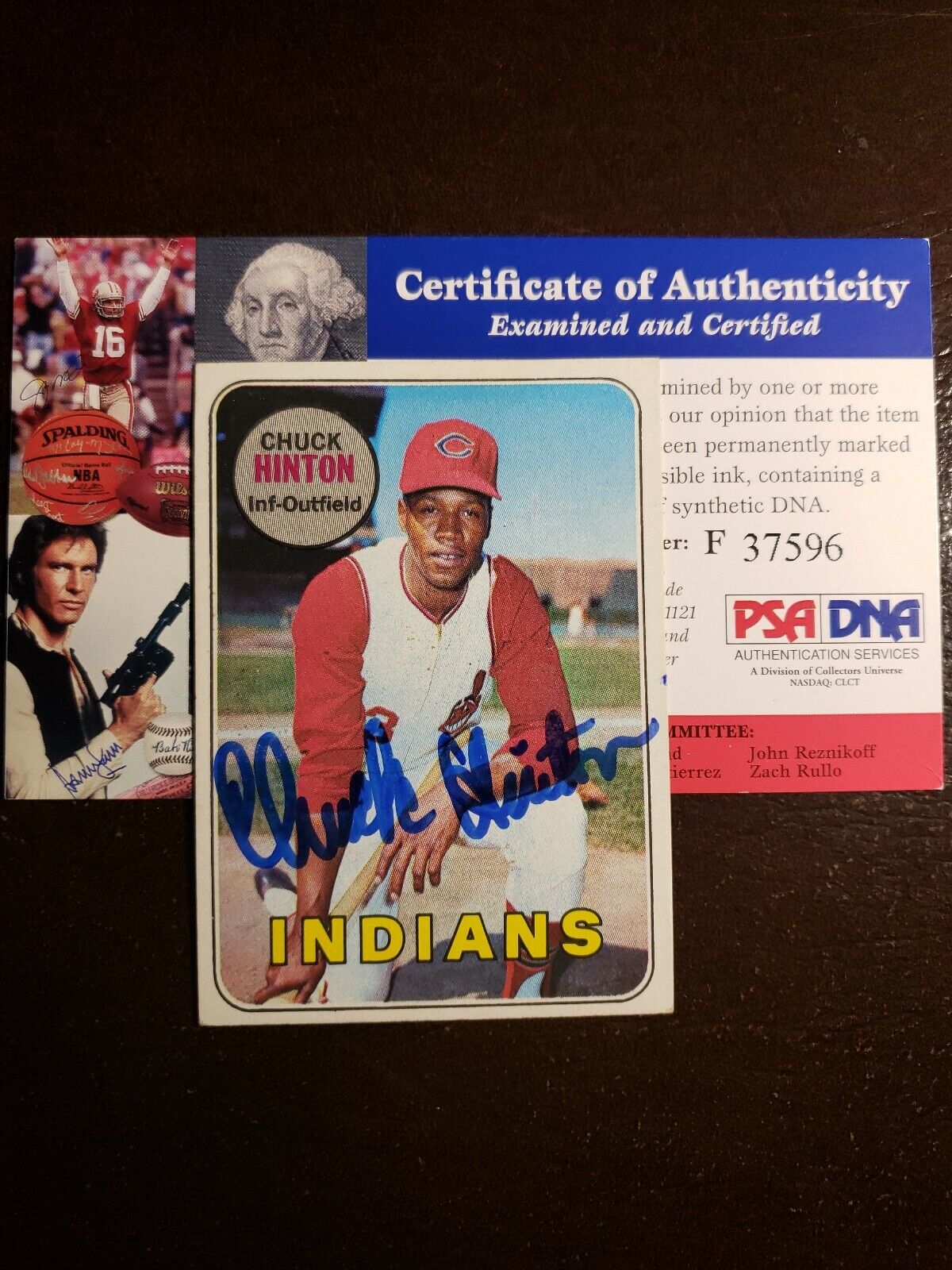 1969 Topps Chuck Hinton Auto Autograph Card Signed #644 Indians Angels PSA DNA