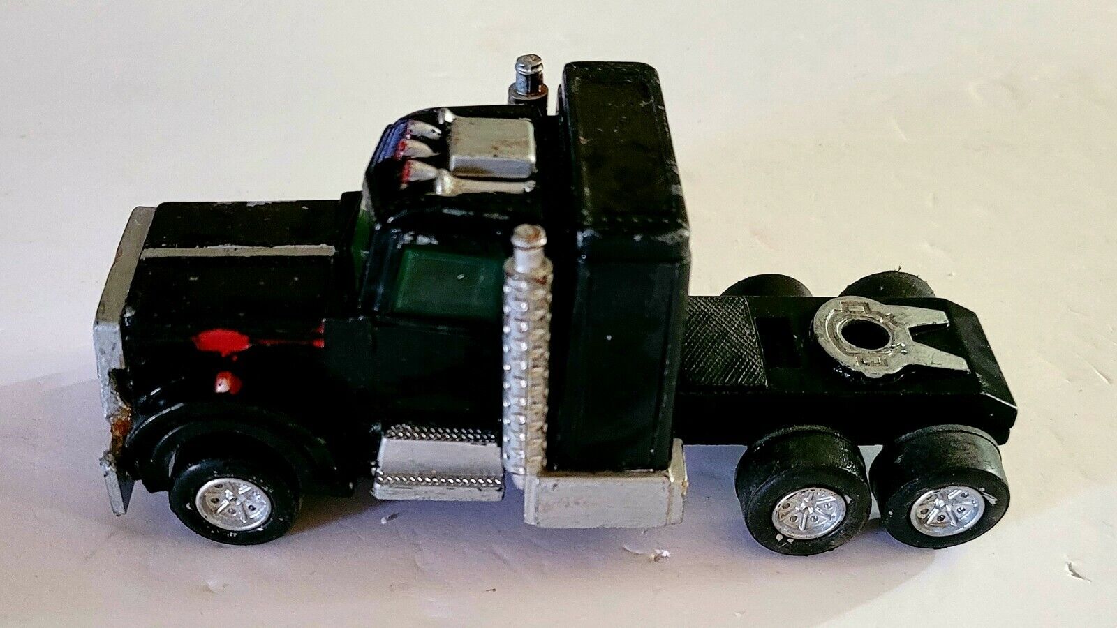 Black Peterbuilt Semi Truck Cab Tootsie Toy . Parts or Restoration 