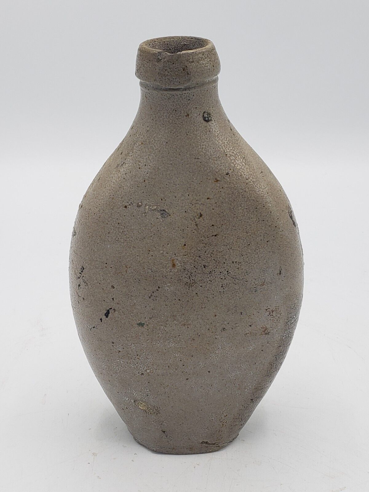 Antique Stoneware Flask Pumpkin Seed Type American Salt glaze New England c 1850