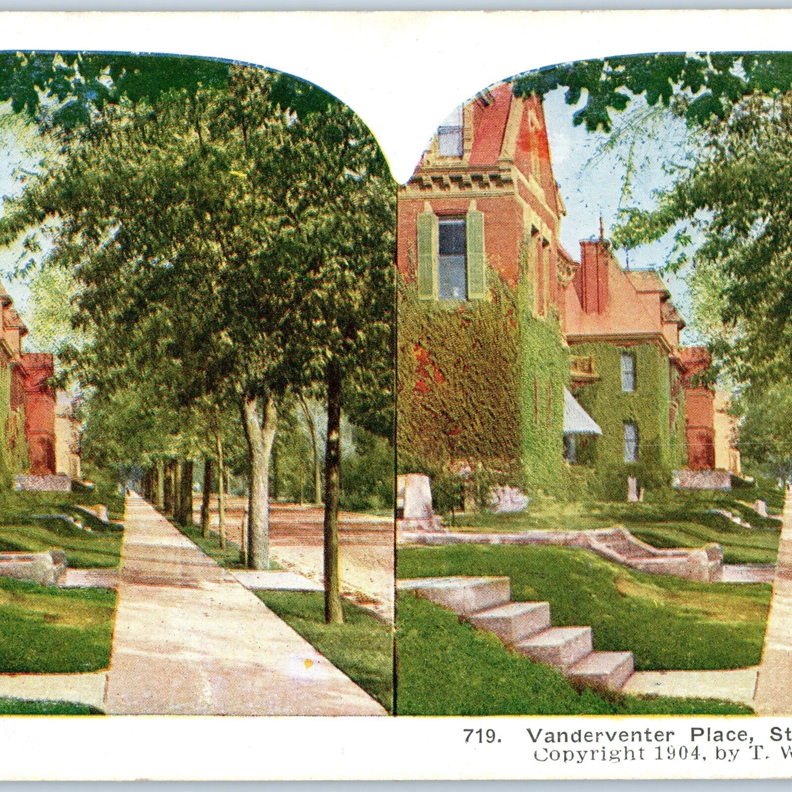 1904 St. Louis, Missouri Vandeventer Place Community House Stereoview MO V36