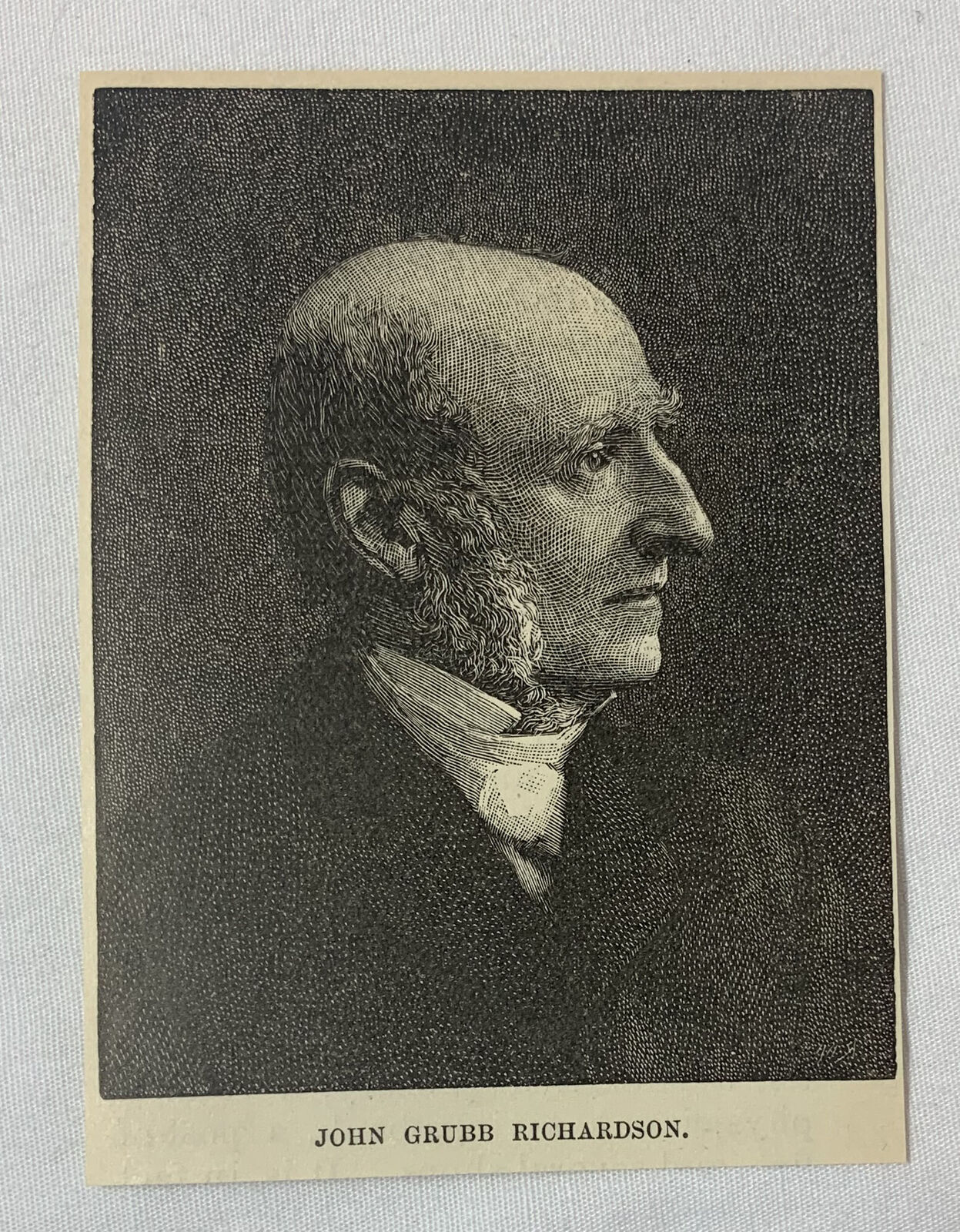 1889 small magazine engraving ~ philanthropist JOHN GRUBB RICHARDSON