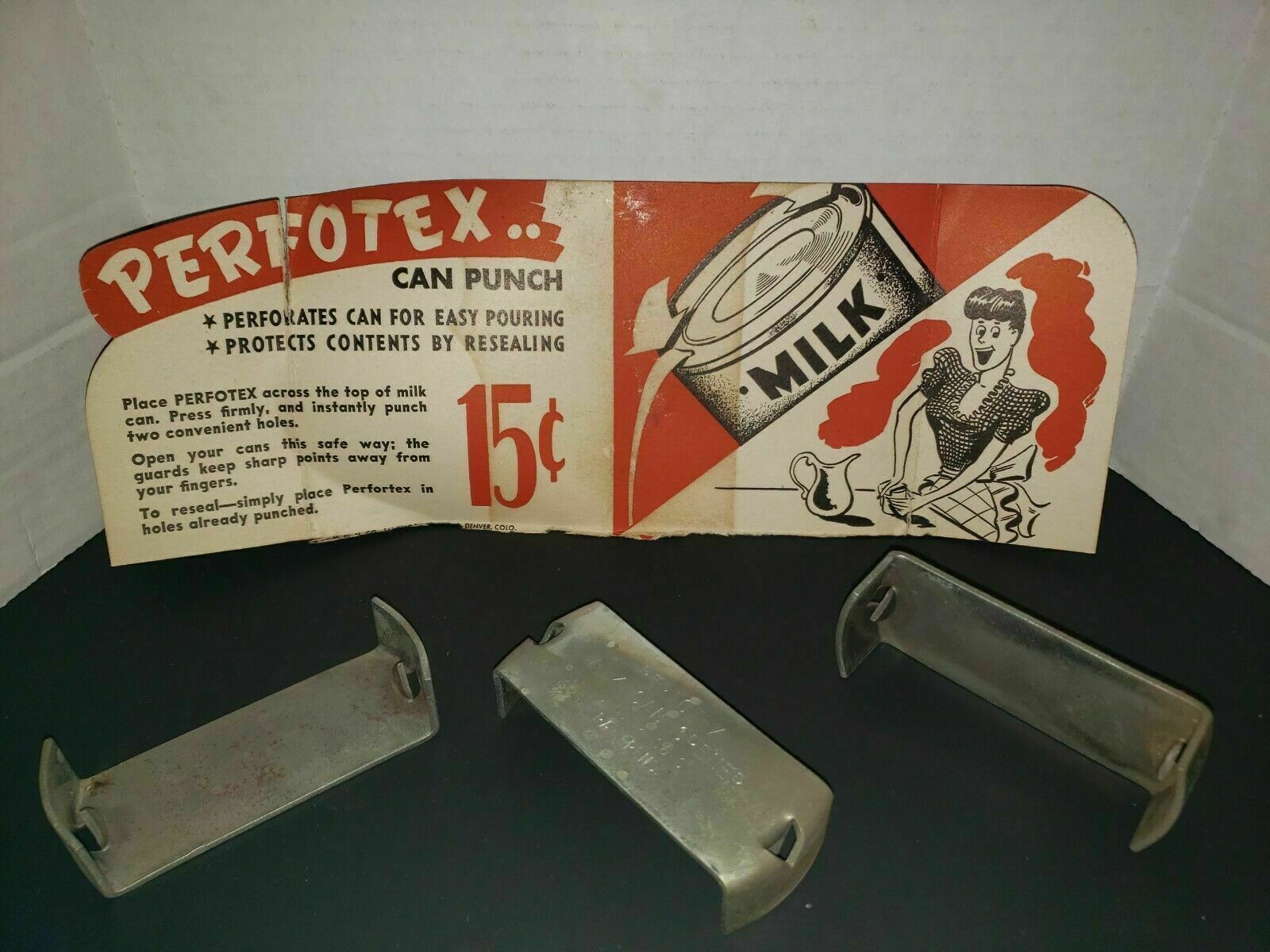 Vintage Perfotex Punch N Cover Milk Can Lid Opener Condensed Milk New Lot of 1