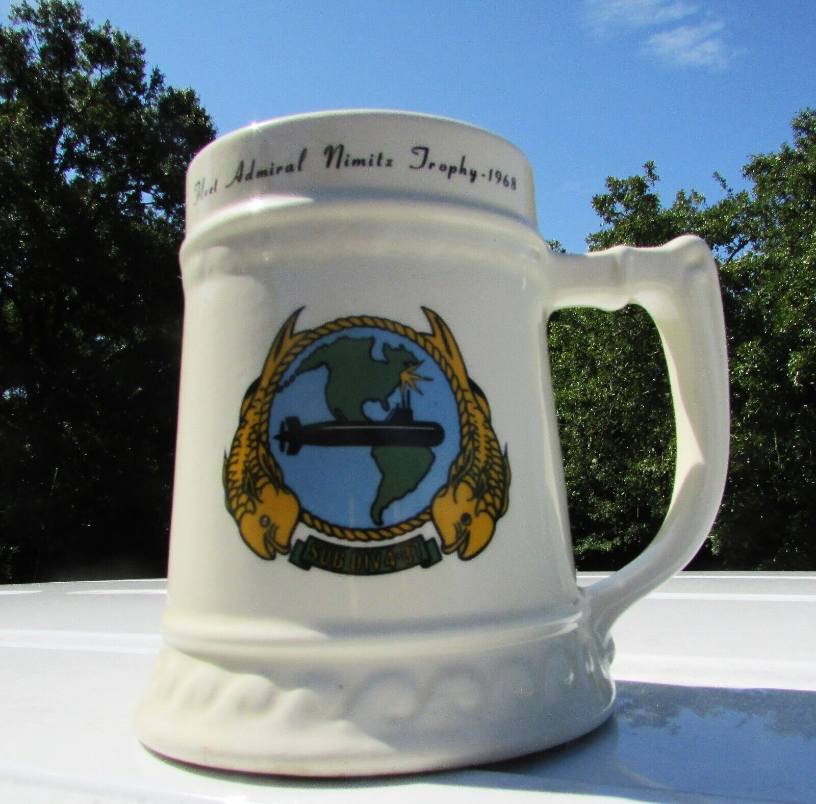 1968 Fleet Admiral Nimitz  Trophy Award Mug - Sub Div 4-31 - Chief Yeoman