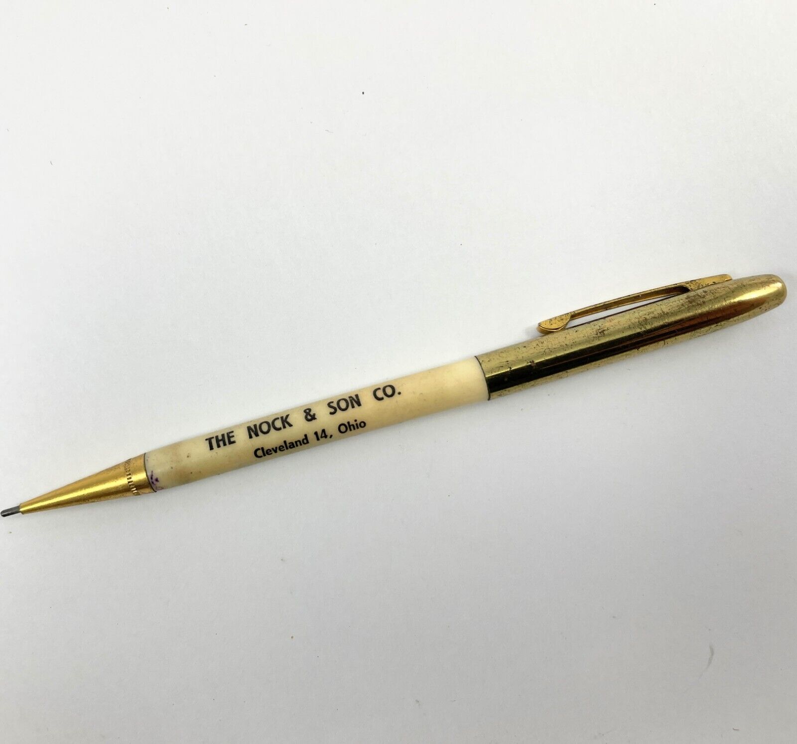 Vintage Advertising Mechanical Pencil Nock And Son Co Cleveland Ohio Rocket
