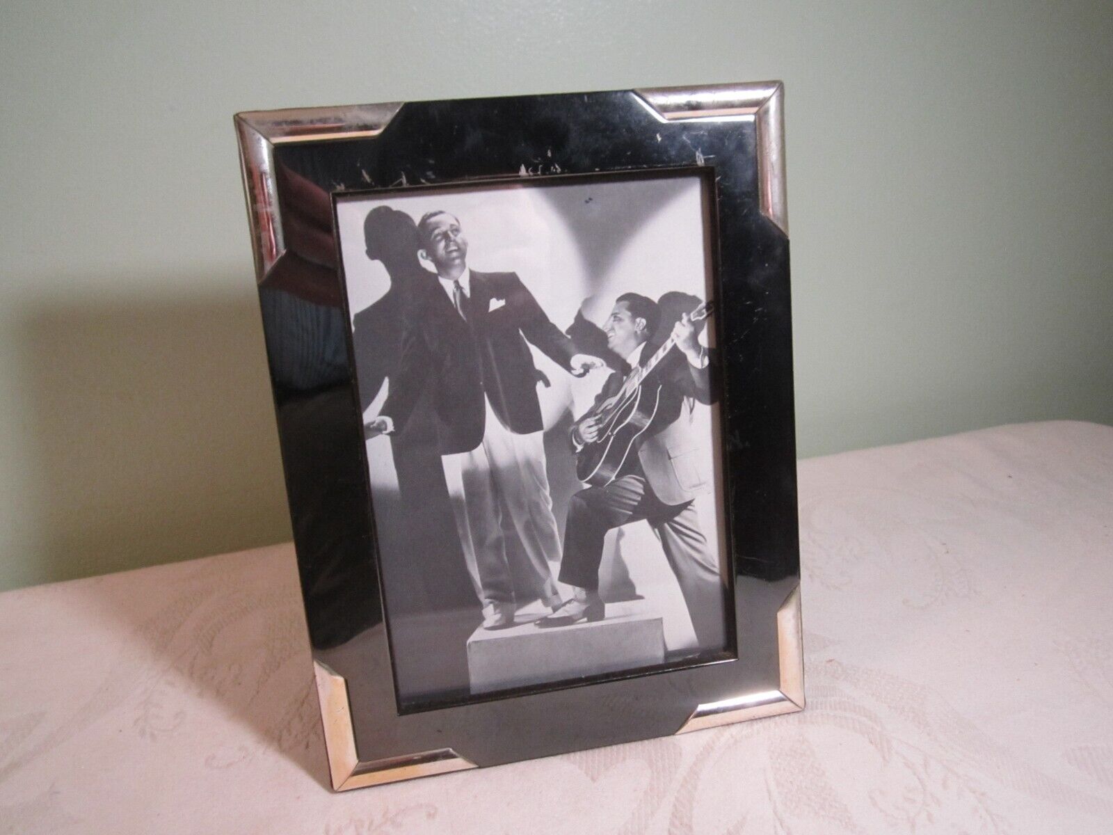 Vintage Bing Crosby Framed Black and White Record Album Photo Print
