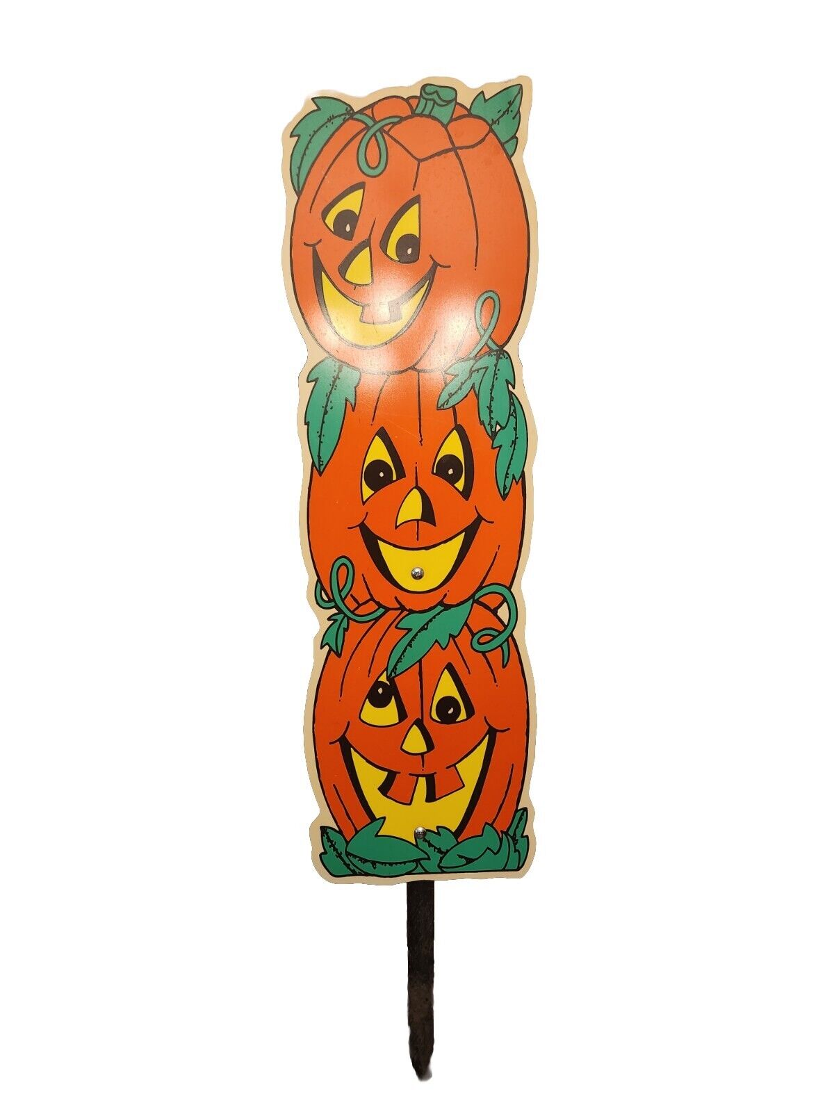 Vintage RARE Halloween Yard Art Pumpkin Tower 1996 Jack O Lantern Totem Vg Shape