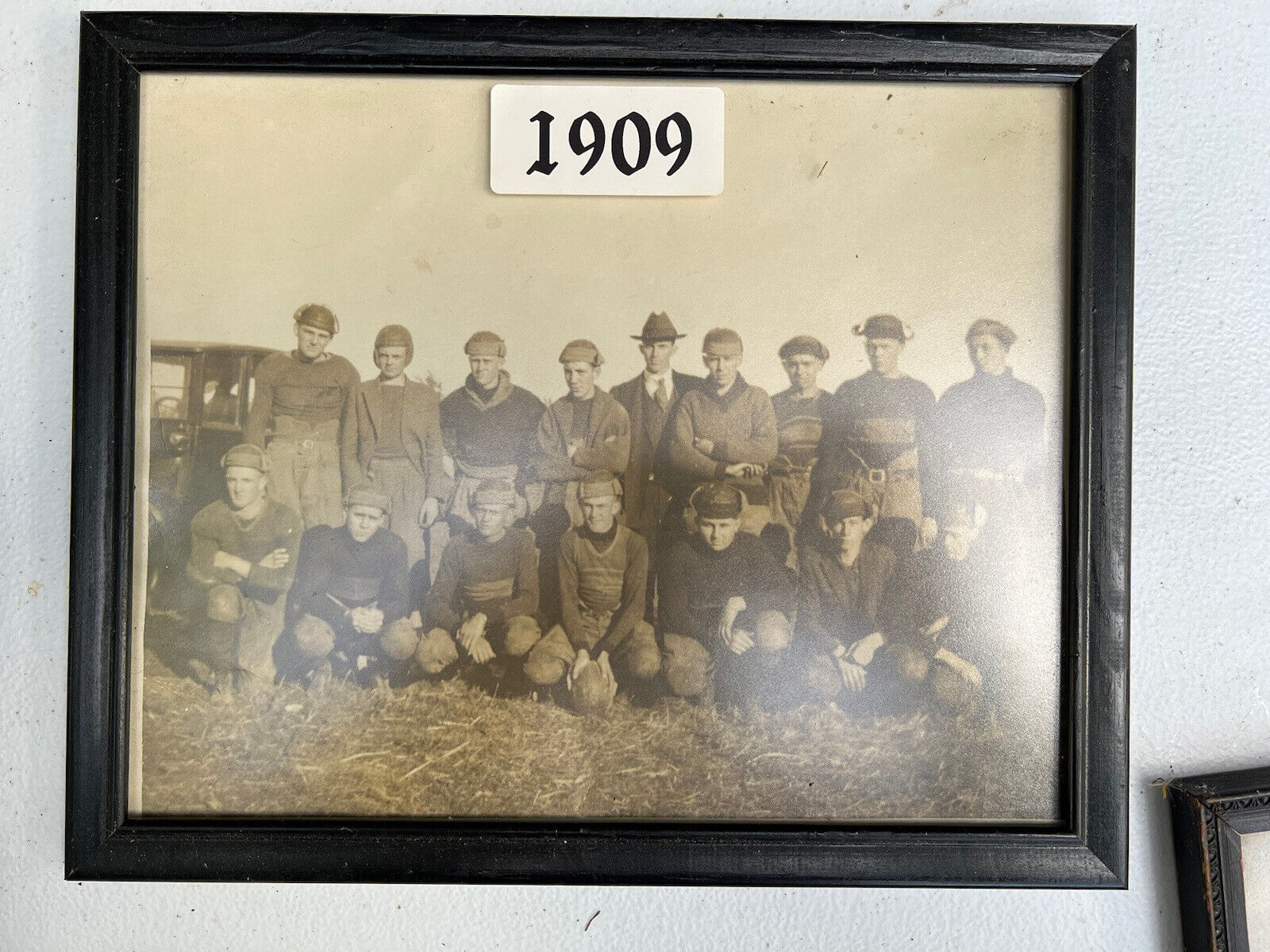Vintage 1909 Antique Framed Football Team Group Photograph Incredible Condition