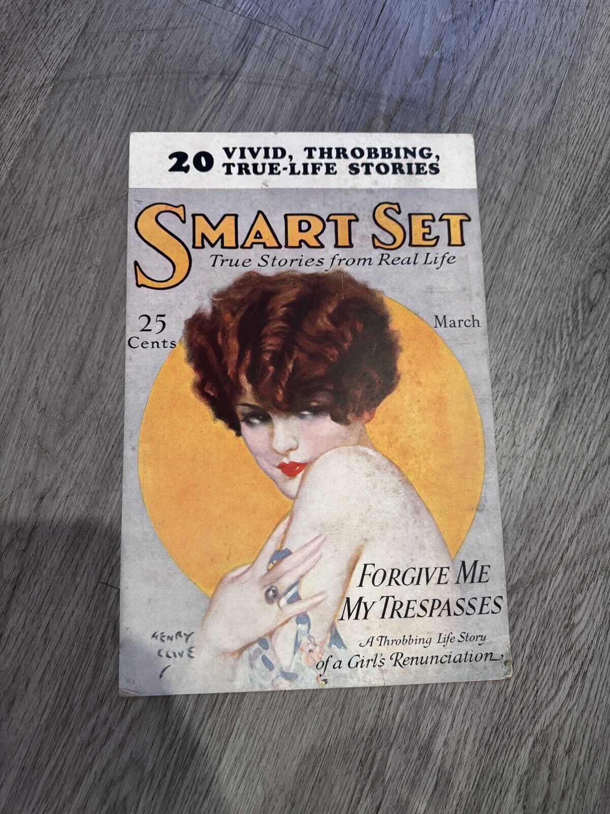 SMART SET MAGAZINE MARCH 1927 STORE DISPLAY POSTER  HENRY CLIVE FLAPPER COVER