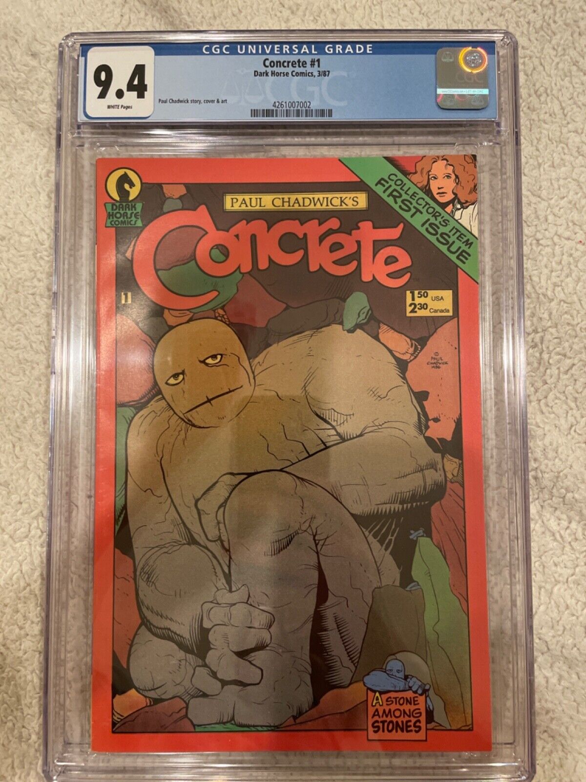 Concrete #1 CGC 9.4 white pages (1987) -difficult to find in high grade.