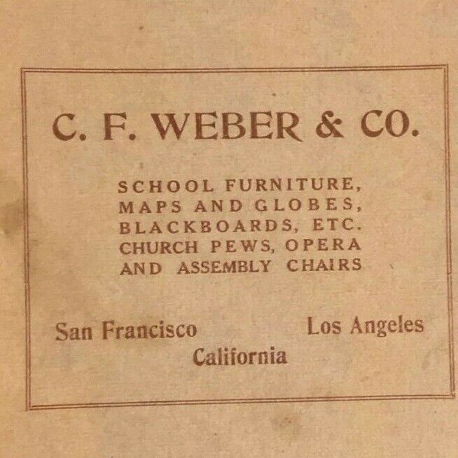 Vintage 1914 C. F. Weber's Map of Fresno County, CA 