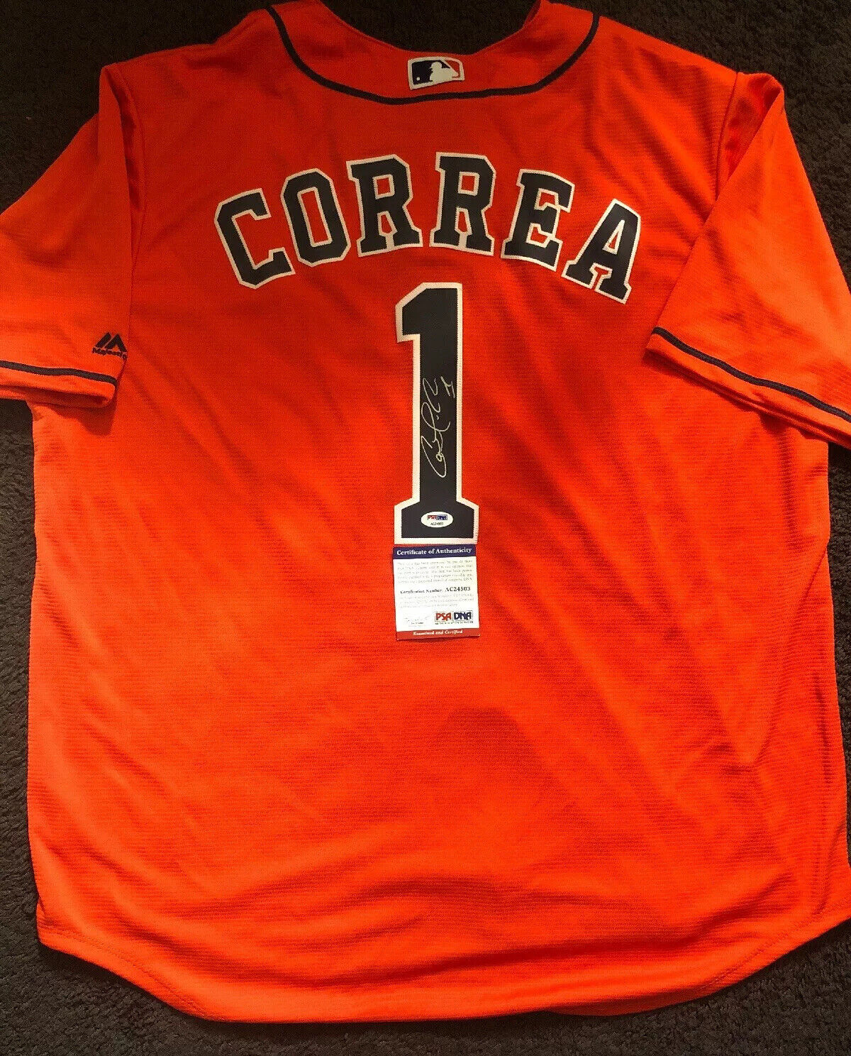 Carlos Correa  Signed Autographed Majestic Houston Astros Jersey PSA/DNA COA