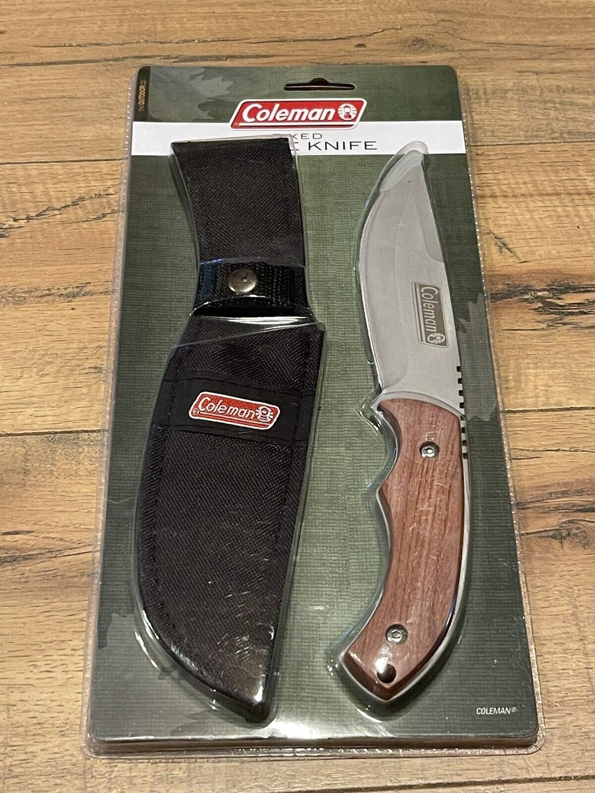 NEW ~ Coleman Fixed Blade Knife With Sheath 5in Blade Camping Survival ~ NEW