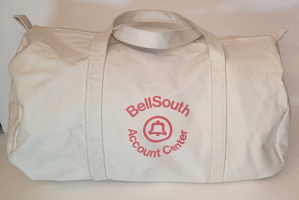 Vintage BELLSOUTH HEAVY DUTY CANVAS TOTE Duffel Bag Usa Bell South Baby Bell
