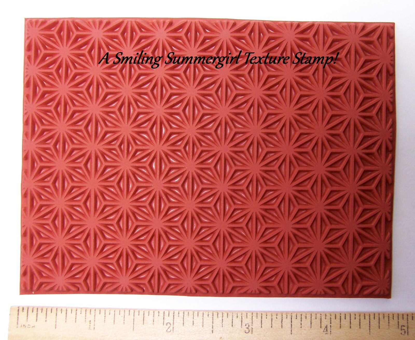 Geometric Pattern Unmounted RUBBER Texture Stamp Polymer PMC Clay Molding Mat
