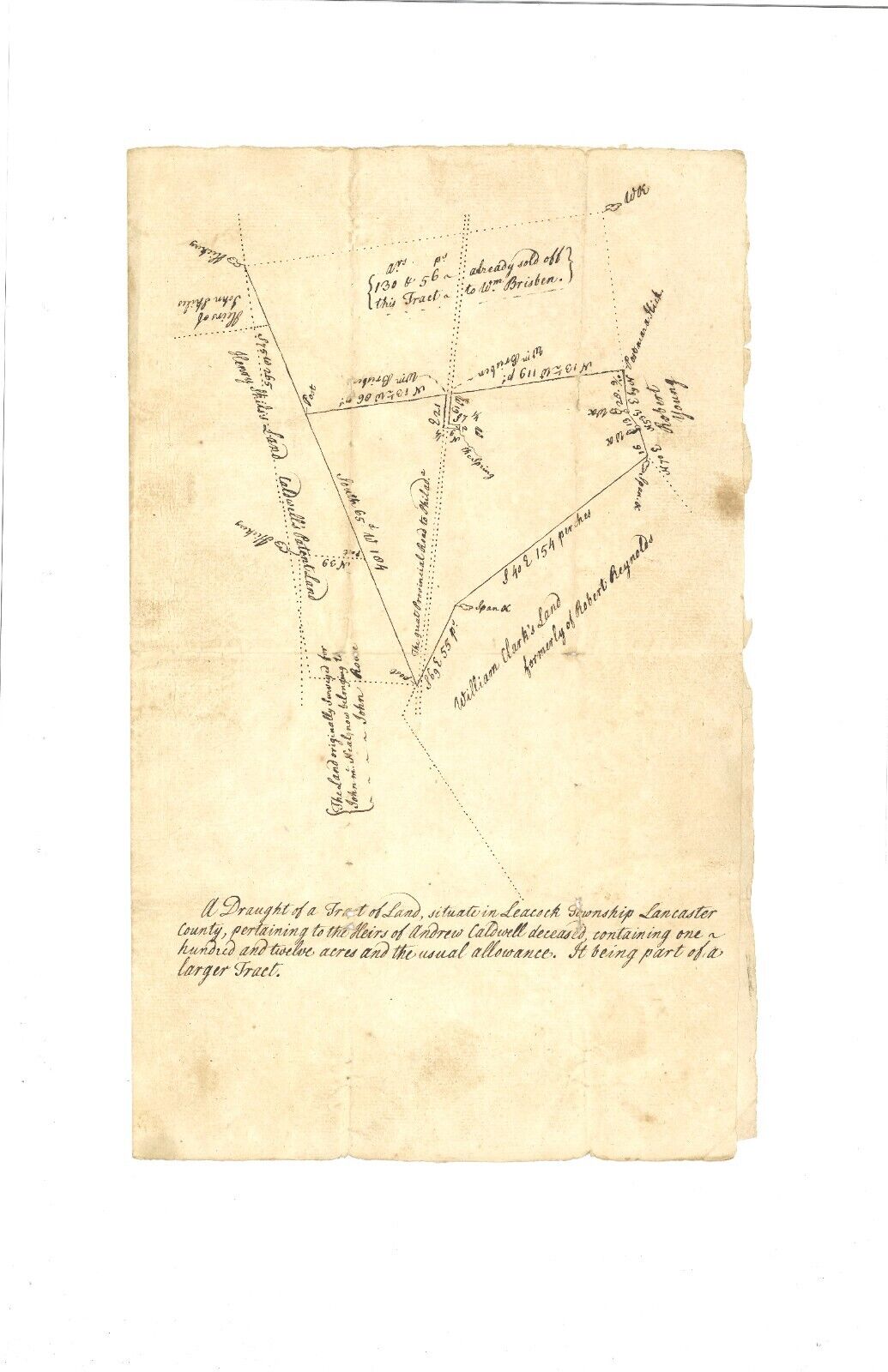 Land Draft PA Lancaster County Leacock Township  mid-1800s
