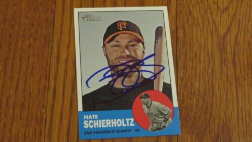 Nate Schierholtz Autographed Hand Signed Card San Francisco Giants Topps