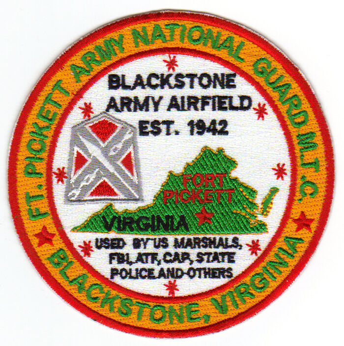 US ARMY POST PATCH, FT. PICKETT ARMY NATIONAL GUARD M.T.C., BLACKSTONE, VA.    Y