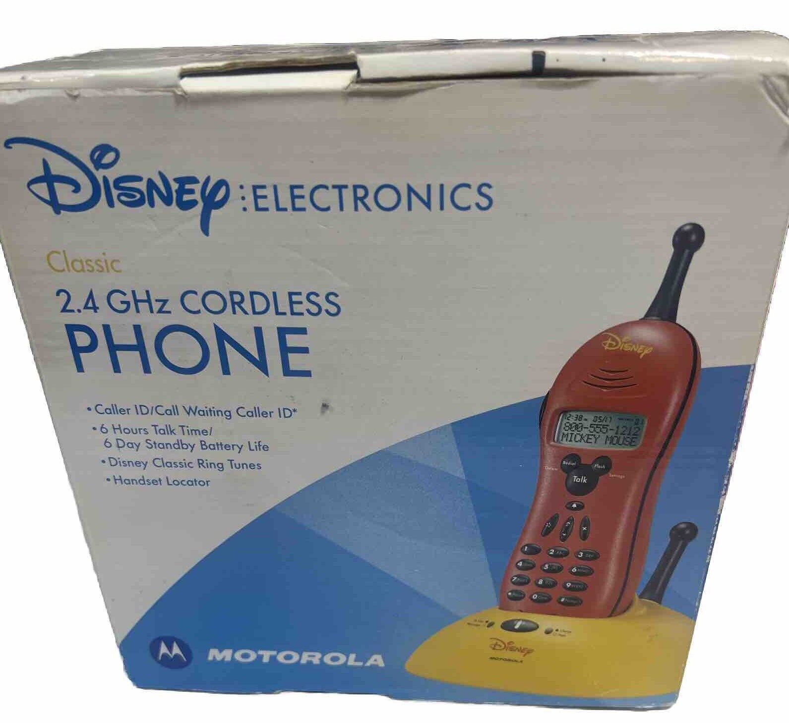 Vintage Motorola Disney Classic Mickey Mouse 2.4 GHz Cordless Phone A+ w/Box