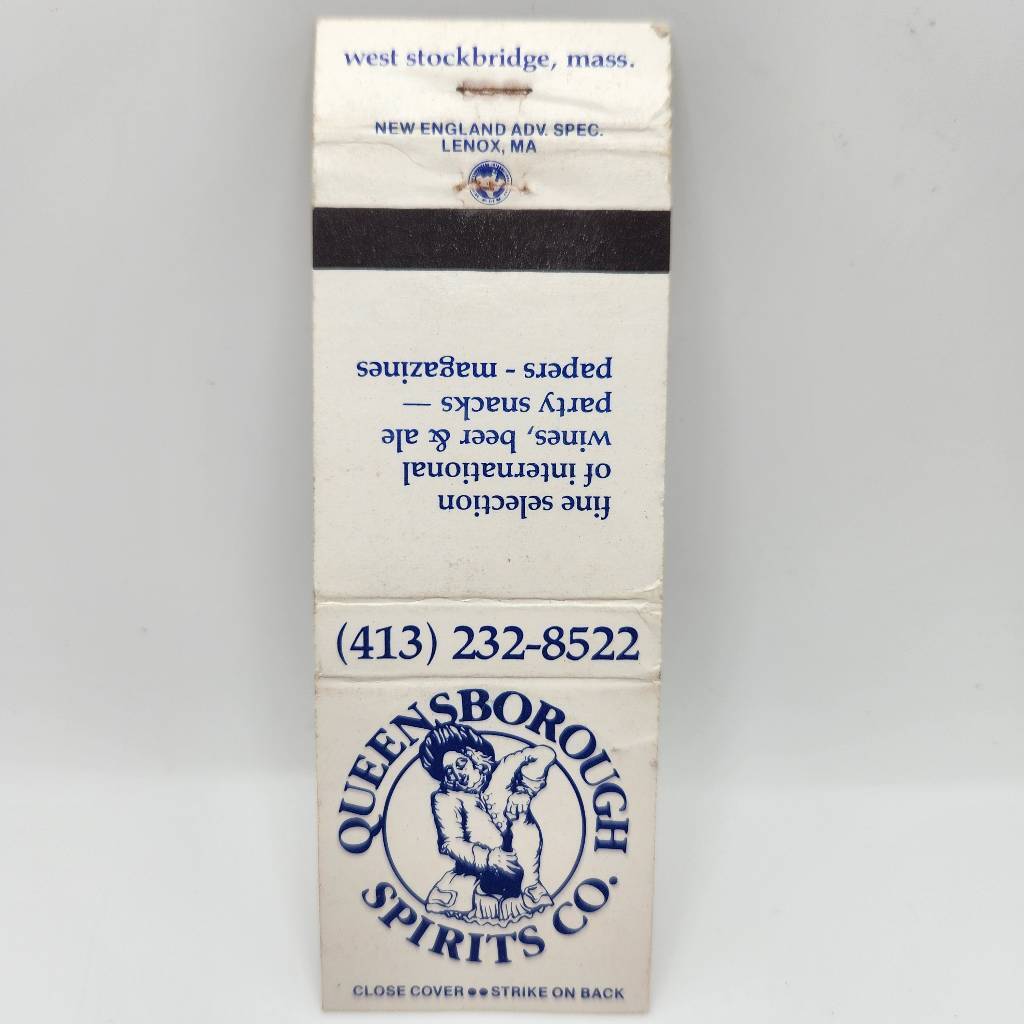 Vintage Matchbook Queensborough Spirits Company West Stockbridge Massachusetts