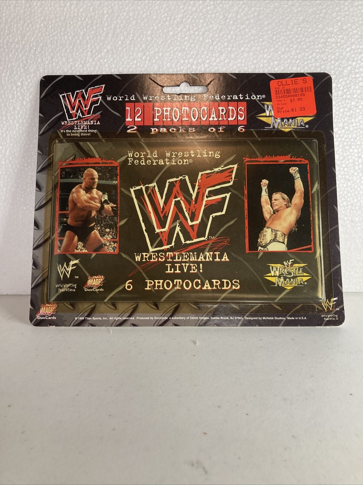 1999 TITAN SPORTS WWF Wrestlemania Live Photocards Factory Sealed 4X6 Pack Cards