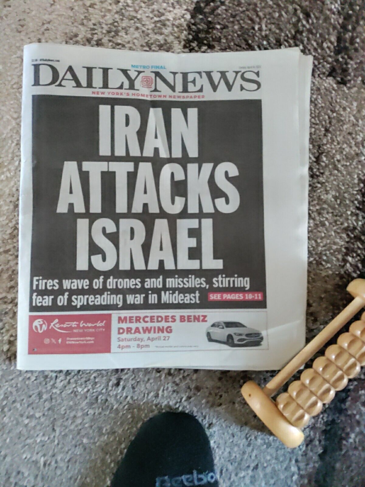 New York Daily News April 14,2024,Iran Attacks Israel