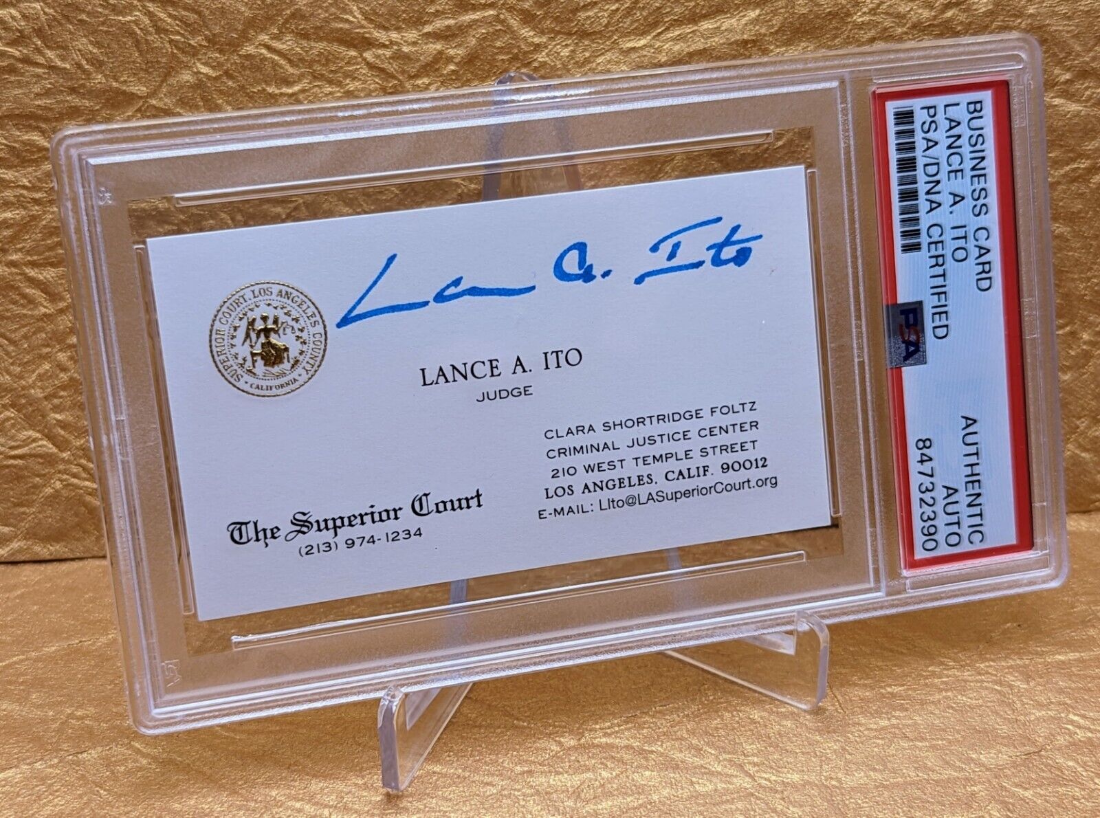 Judge Lance Ito PSA/DNA Authenticated Autographed Signed Business Card ⚖️
