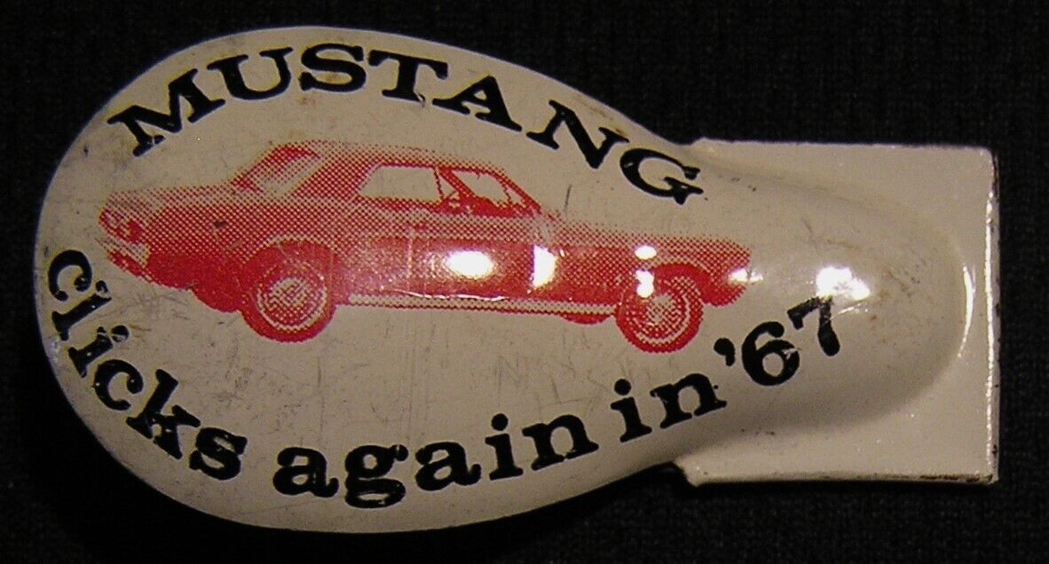 VTG 1967 FORD MUSTANG TIN LITHO ADVERTISING PROMOTIONAL TOY CLICKER