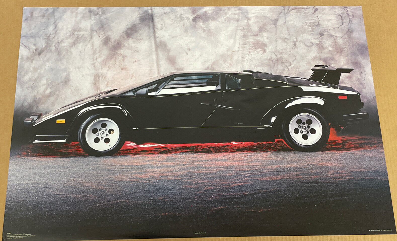 Vintage Lamborghini Countach Black Poster 1989 23 X 35 Rare    (2)