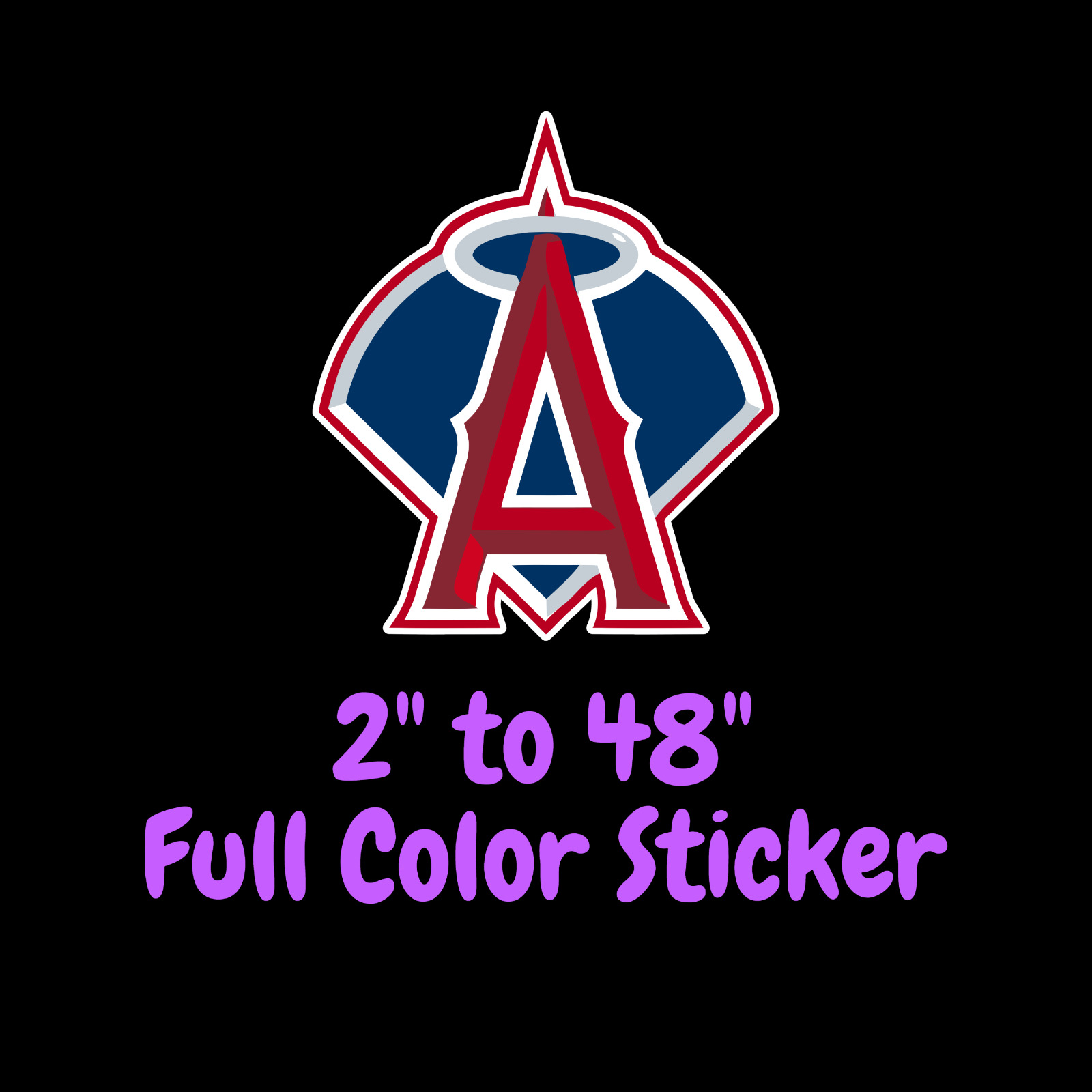 Los Angeles Angels Full Color Vinyl Decal | Hydroflask decal | Cornhole decal 2