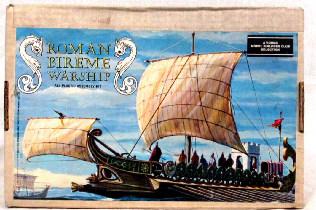 AURORA #759 Roman Bireme Warship- Sealed Box-A Young Model Builders Club