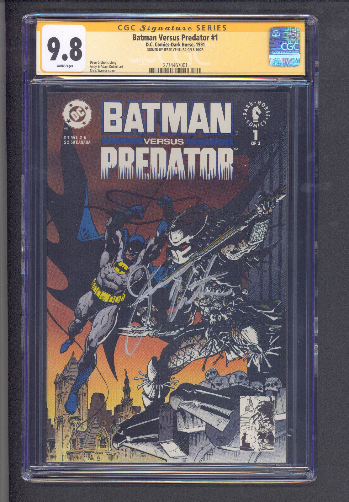 Batman Versus Predator #1 CGC 9.8 SS Jesse Ventura (Governor)