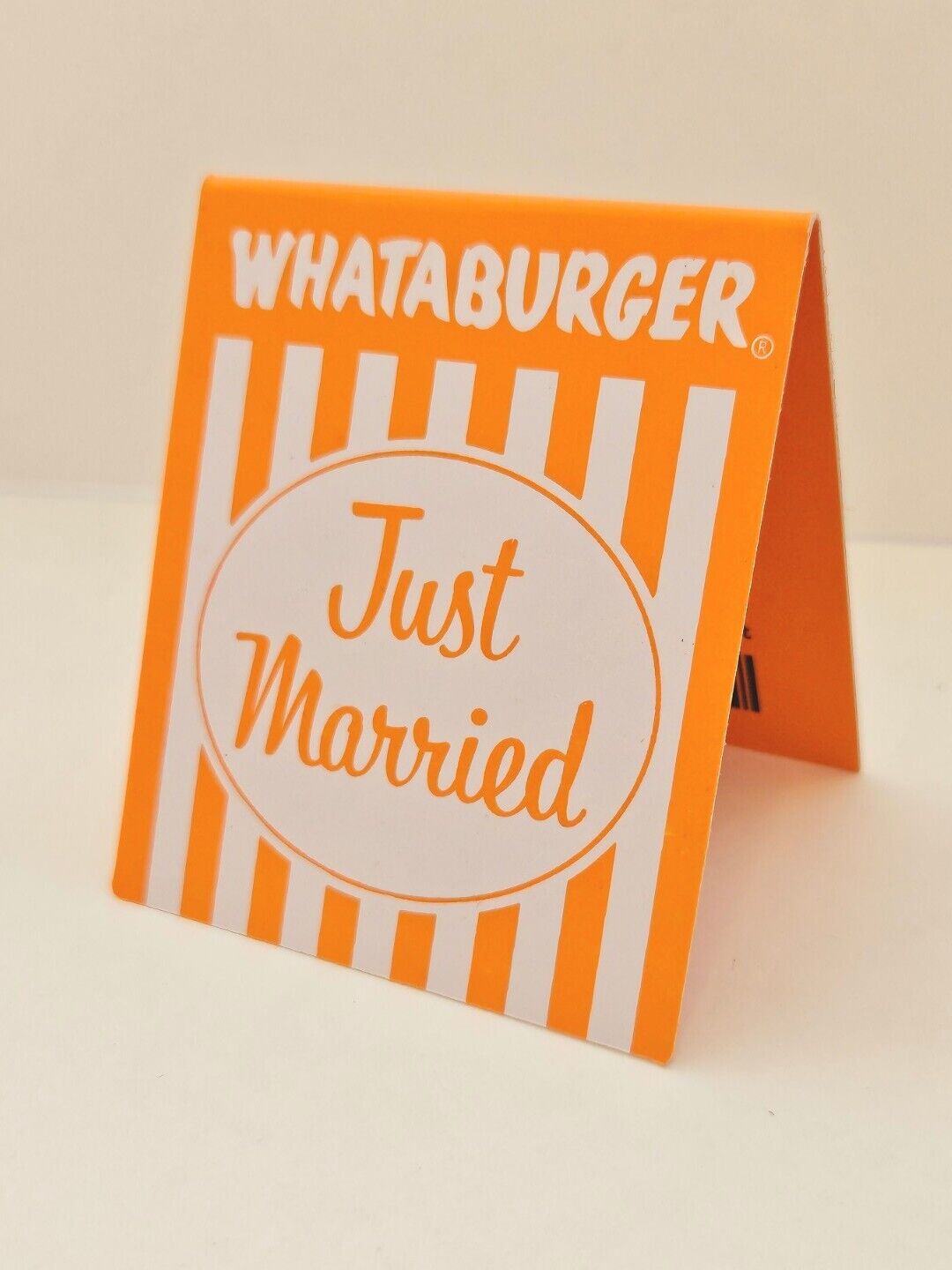 Brand New Whataburger Texas Chain Just Married Table Tent Wedding Gift Decor
