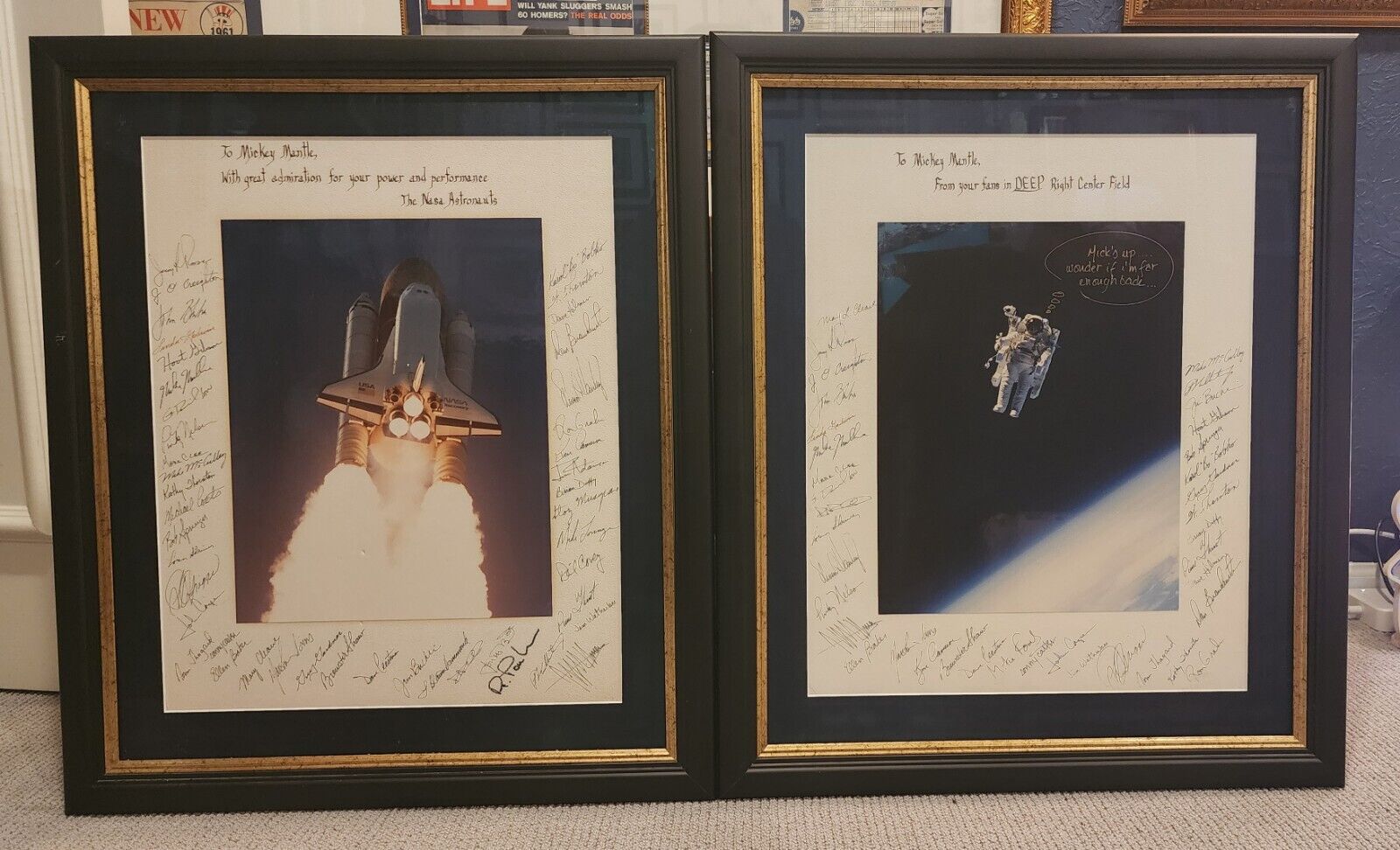 Mickey Mantle NASA Astronaut Multi-Signed From Mantle Family
