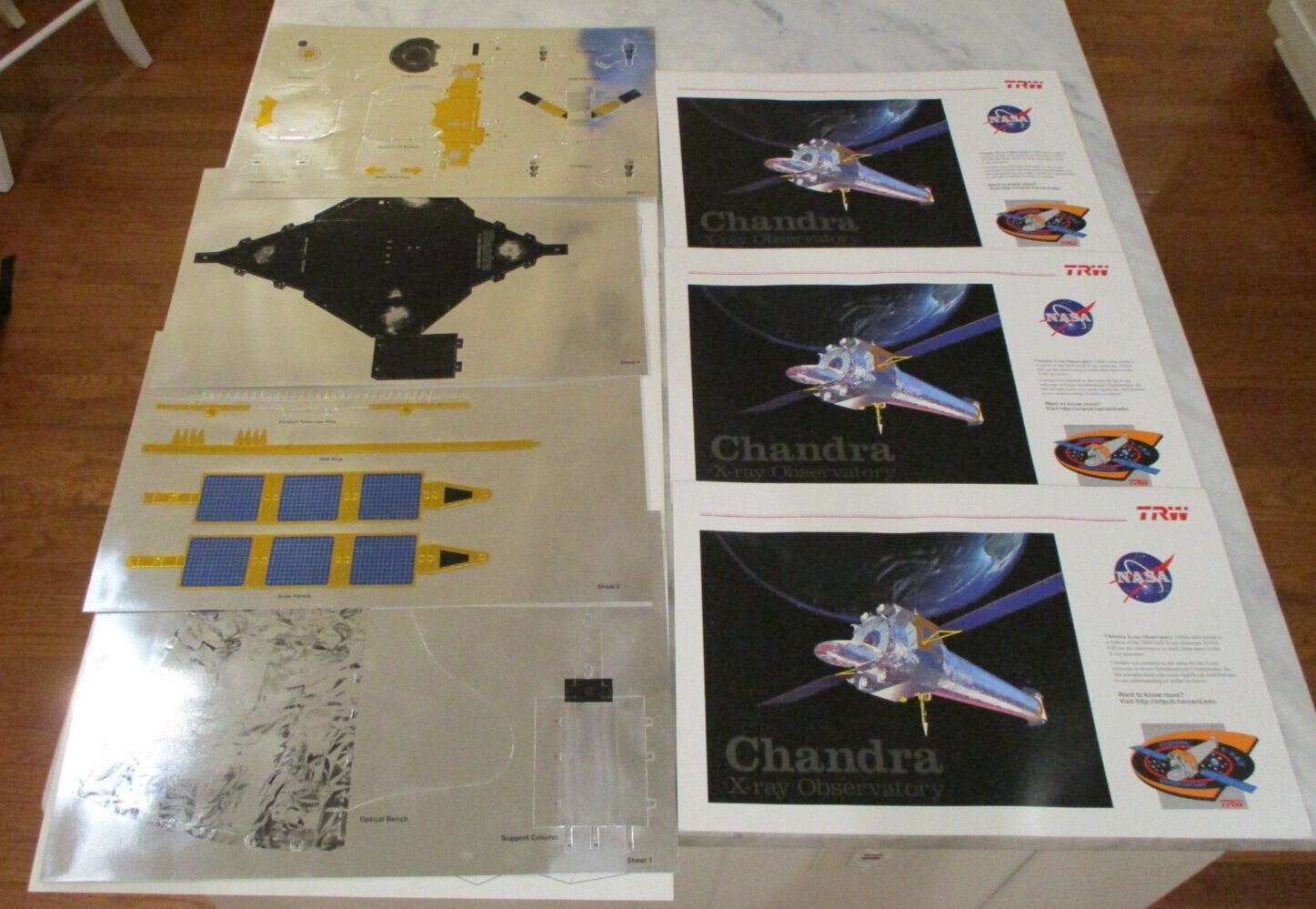 NOS NASA TRW CHANDRA XRAY OBSERVATORY LOT 4-KODAK RAYTHEON BALL PAPER MODEL KITS