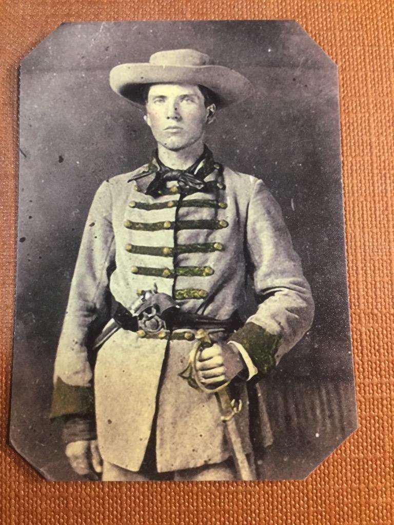 Armed with a Model 1840 dragoon saber and a Model 1860 Colt tintype C1219RP
