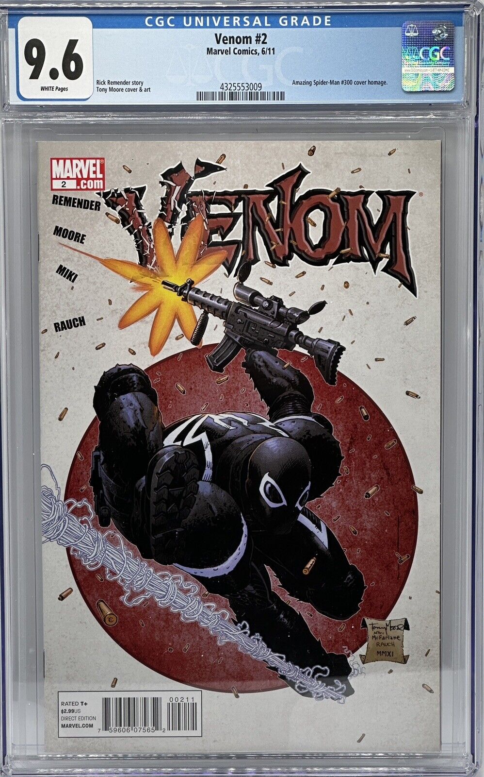 Venom #2 CGC 9.6 (2011) Tony Moore Cover Homage KEY